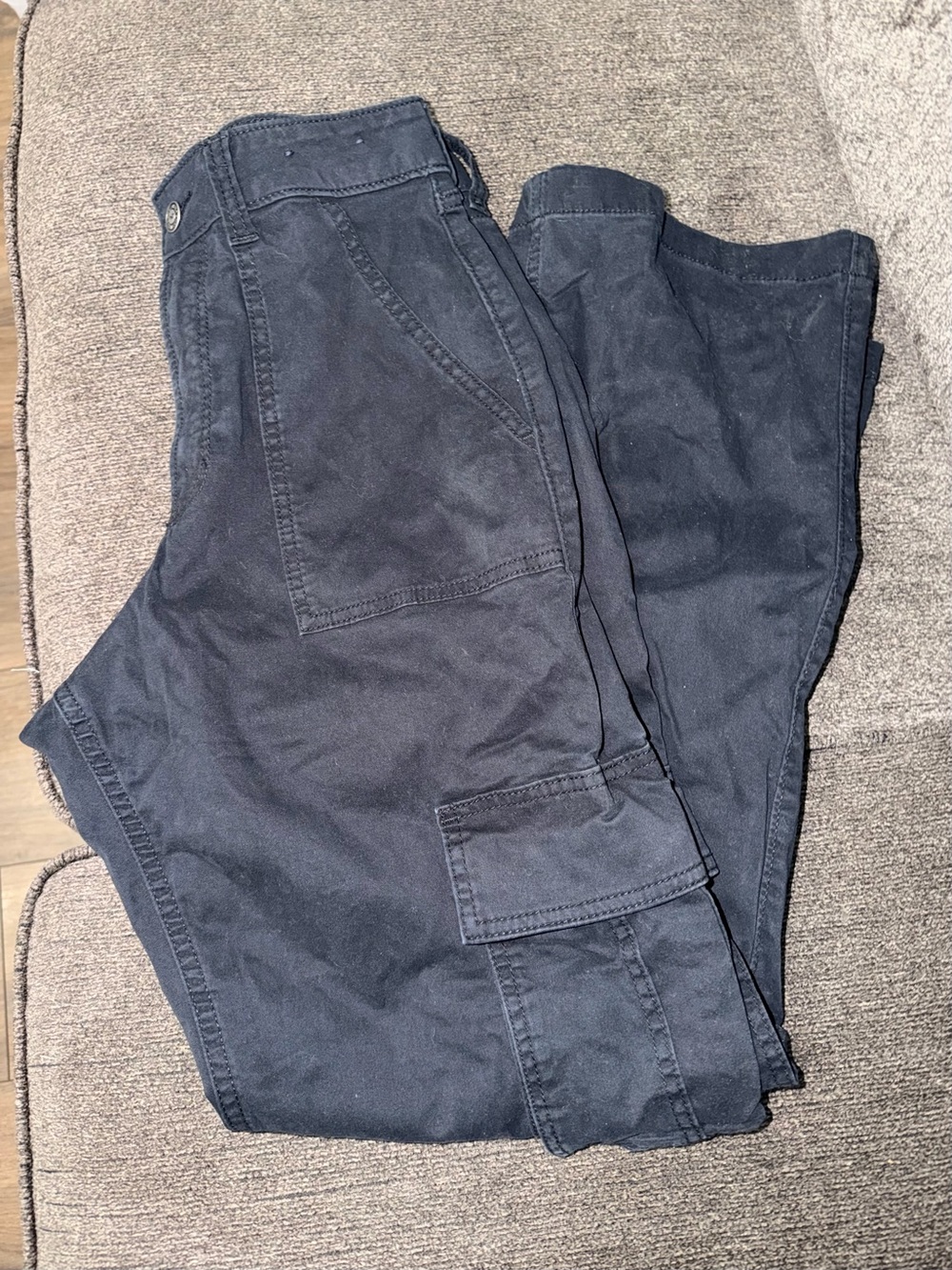 Womens Hollister Wide-Leg Cargo Jumpsuit Pants in Navy